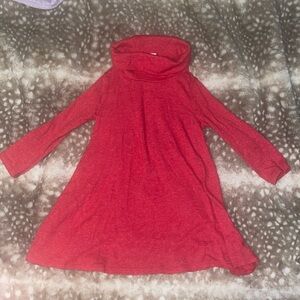 Girls 2T red cowl neck dress top